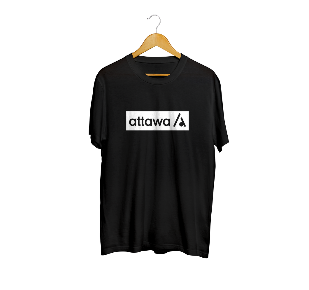 ATTAWA WHITE GLOSS LOGO | T-Shirt - BLACK