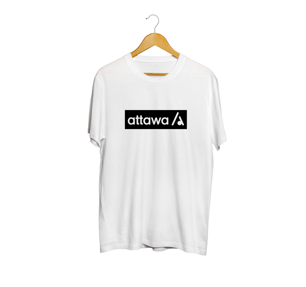 ATTAWA BLACK GLOSS LOGO | T-Shirt - WHITE